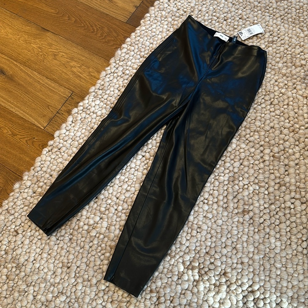 Mango faux leather black legging, NWT size M
